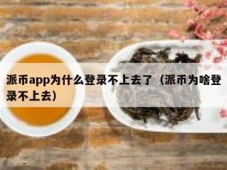 派币app为什么登录不上去了（派币为啥登录不上去）