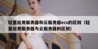 轻量应用服务器和云服务器ecs的区别（轻量应用服务器与云服务器的区别）