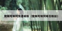视频号如何快速吸粉（视频号如何吸引粉丝）