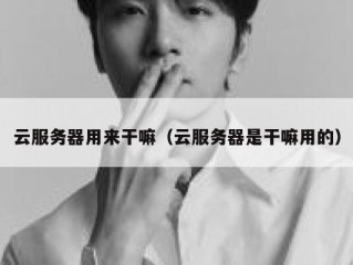 云服务器用来干嘛（云服务器是干嘛用的）