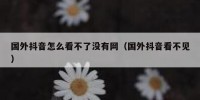 国外抖音怎么看不了没有网（国外抖音看不见）