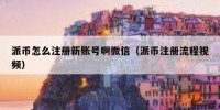 派币怎么注册新账号啊微信（派币注册流程视频）