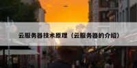 云服务器技术原理（云服务器的介绍）