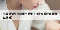 抖音点赞与粉丝哪个重要（抖音点赞好还是粉丝多好）