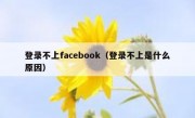 登录不上facebook（登录不上是什么原因）
