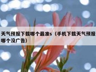 天气预报下载哪个最准s（手机下载天气预报哪个没广告）