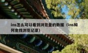 ins怎么可以看到浏览量的数据（ins如何查找浏览记录）