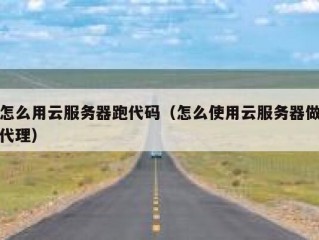 怎么用云服务器跑代码（怎么使用云服务器做代理）