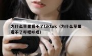 为什么苹果看不了tiktok（为什么苹果看不了哔哩哔哩）