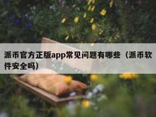 派币官方正版app常见问题有哪些（派币软件安全吗）