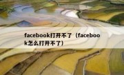 facebook打开不了（facebook怎么打开不了）