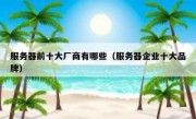 服务器前十大厂商有哪些（服务器企业十大品牌）