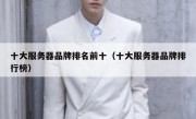 十大服务器品牌排名前十（十大服务器品牌排行榜）