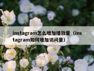 instagram怎么增加播放量（instagram如何增加访问量）