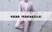 粤语油条（粤语老油条怎么说）