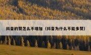 抖音的赞怎么不增加（抖音为什么不能多赞）