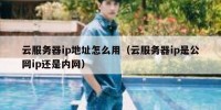 云服务器ip地址怎么用（云服务器ip是公网ip还是内网）