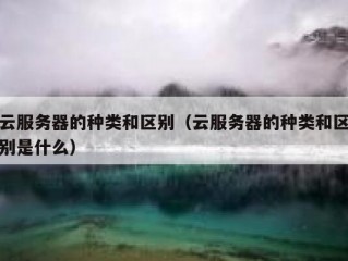 云服务器的种类和区别（云服务器的种类和区别是什么）