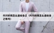 代付的钱怎么退给自己（代付的钱怎么退给自己账号）