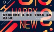 服务器租用费用一年（租用一个服务器一年大概多少钱）
