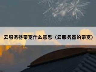 云服务器带宽什么意思（云服务器的带宽）