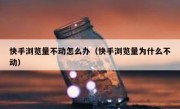 快手浏览量不动怎么办（快手浏览量为什么不动）