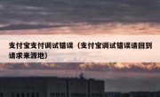 支付宝支付调试错误（支付宝调试错误请回到请求来源地）