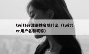 twitter注册姓名填什么（twitter用户名和昵称）