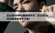 怎么把ins评论翻译成中文（怎么把ins评论翻译成中文字幕）
