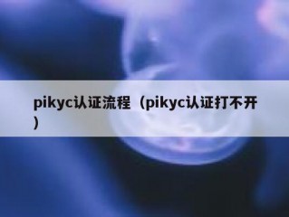 pikyc认证流程（pikyc认证打不开）
