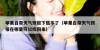 苹果自带天气预报下载不了（苹果自带天气预报在哪里可以找回来）