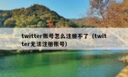 twitter账号怎么注册不了（twitter无法注册账号）