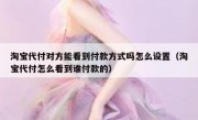 淘宝代付对方能看到付款方式吗怎么设置（淘宝代付怎么看到谁付款的）