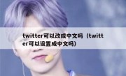 twitter可以改成中文吗（twitter可以设置成中文吗）