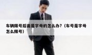 车辆限号后面是字母的怎么办?（车号是字母怎么限号）