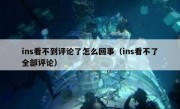 ins看不到评论了怎么回事（ins看不了全部评论）