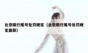 北京限行尾号处罚规定（北京限行尾号处罚规定最新）