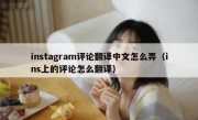 instagram评论翻译中文怎么弄（ins上的评论怎么翻译）