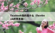 facebook指的是什么（facebook的意思是）