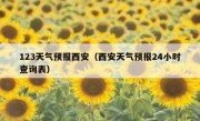 123天气预报西安（西安天气预报24小时查询表）