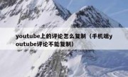 youtube上的评论怎么复制（手机端youtube评论不能复制）