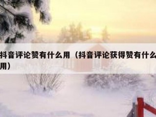 抖音评论赞有什么用（抖音评论获得赞有什么用）