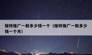 推特推广一般多少钱一个（推特推广一般多少钱一个月）