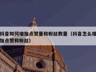 抖音如何增加点赞量和粉丝数量（抖音怎么增加点赞和粉丝）