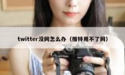twitter没网怎么办（推特用不了网）