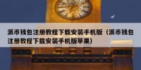 派币钱包注册教程下载安装手机版（派币钱包注册教程下载安装手机版苹果）