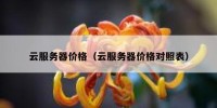 云服务器价格（云服务器价格对照表）