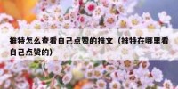 推特怎么查看自己点赞的推文（推特在哪里看自己点赞的）