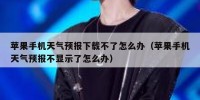 苹果手机天气预报下载不了怎么办（苹果手机天气预报不显示了怎么办）