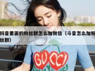 抖音里面的粉丝群怎么加微信（斗音怎么加粉丝群）